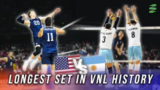 Longest Set in VNL History : USA vs Argentina