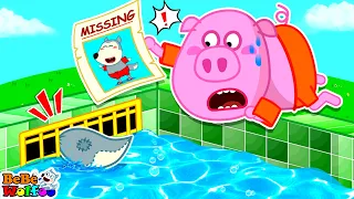 ¡Oh No! ¿Está Wolfoo Atascado en El Desagüe De La Piscina? 🙁 - Consejos De Seguridad Para Niños 👶