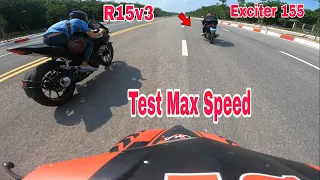 Test Max Speed Exciter 155vva - R15v3 - Winner v1 - Exciter 150 | Sáu Vlogs