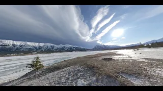 360 VR Drive from Lake Abraham to Lake Louise in the Rocky Mountains