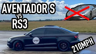 THIS *210MPH* AUDI RS3 Vs LAMBORGHINI AVENTADOR S!