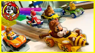 Kids Build🏎 LONGEST Indoor Hot Wheels MARIO KART RAINBOW ROAD RACE - 25 KARTS!