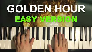 JVKE - Golden Hour (EASY White Key Version) Piano Tutorial Lesson