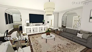 Bloxburg: One-Story Realistic Home Interior (part-2)| House Build| Roblox|