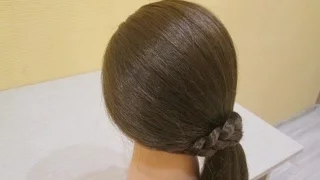 необычный хвост. хвост на бок . hair for 2 minutes. unusual tail. tail to the side.