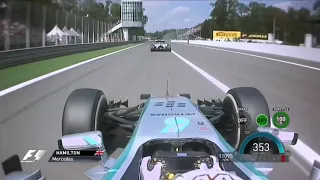 F1 2014 Hamilton vs Massa 359km/h Overtake Race Onboard | Italian Grand Prix | With Telemetry