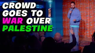 CROWD GOES TO WAR OVER PALESTINE