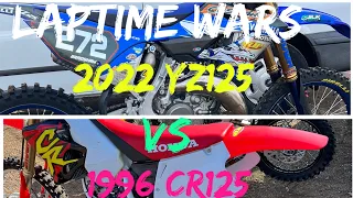 2022 Yamaha YZ125 VS 96 Honda CR125 lap-time comparison | AMCA 125 Championship 2023 Warmingham lane