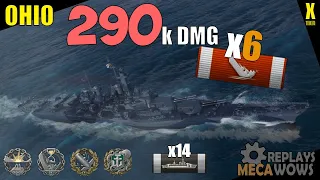 Battleship Ohio 6 Kills & 290k Damage | World of Warships Gameplay