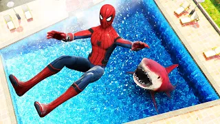GTA 5 Water Ragdolls | Spider-Shark vs SPIDERMAN ep.6 (Euphoria physics)