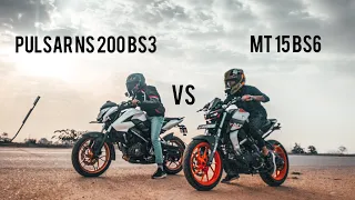 MT 15 bs6 vs NS 200 bs3 | Full Potential | PS MotoTube