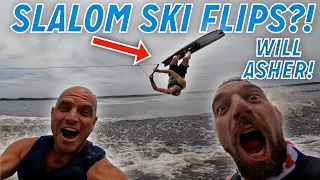 Shaun Murray and Will Asher try to flip a giant slalom waterski!