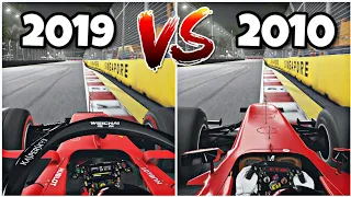 2019 Ferrari SF90 VS 2010 Ferrari F10 at Singapore // F1 2019