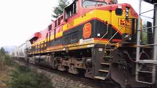 Canadian Railways with Heavy Loaded CP Grain and KCS unit, CN SD70M-2 with K5LLA action, and More