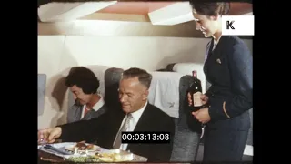 1960s Plane Food, First Class & Economy, HD from 16mm