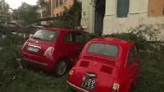 Italy - Rain and high winds lash Italy; at least six dead ./ Tourists enjoy Venice as waters slowly