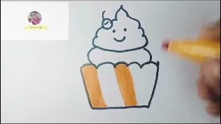 How To Draw Cute Cup Ice Cream//Cup ice cream//andcolouring//easycupice//cuteicecream