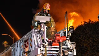 LAFD Major Emergency Commercial Fire: Station 14 (Central-Alameda)