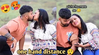 one hand distance prank | prank on girlfriend | ( gone romantic 😍 ) veer Samrat vlog