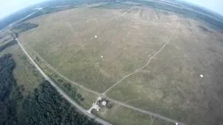 Parachute jump from helicopter Mi-8 in Pskov, Russia