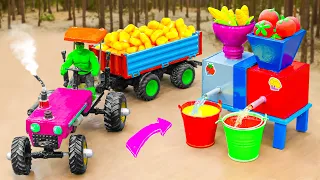 Diy mini tractor making Fruits Juice Press Machine | diy Planting & Harvesting organic fruit Farm