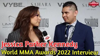 Jessica Parker Kennedy on Presenting KO of the Year, Percy Jackson and The Flash | World MMA Awards