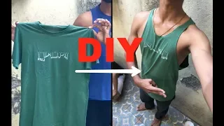 DIY | how to make gym vest using t shirt in few minutes । gym tank by DIYideas
