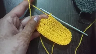 very easy crochet baby booties sole pattern for 0 to 18 months (subtitles available)