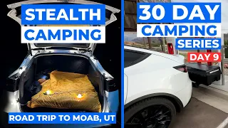 Stealth Camping in Moab, Utah Next to a Tesla Supercharger - Day 9 of 30 | S3:E17