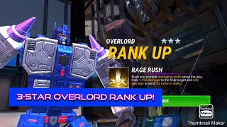 Transformers Earth Wars: 3-star Overlord rank up and gameplay