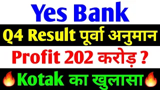 Q4 Result पूर्वा अनुमान | yes bank latest news | yes bank share news today