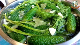 And why didn't I do this BEFORE. LOW-SALT cucumbers in MINERAL WATER. Ready in a DAY.