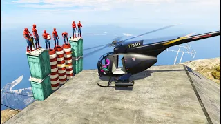 GTA 5 Crazy Helicopter Ragdolls Spiderman Vs Spiderman Fails/Jumps [Euphoria Physics Funny Moments]