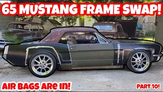 65 FORD FRAME SWAP ONTO A NEW MUSTANG! AIR BAGS & SHELBY WHEELS ARE ON HOT RAT ROD KUSTOM! NO BUDGET