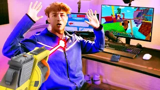 I Stream Sniped Him, But in REAL LIFE.. (Roblox Bedwars)