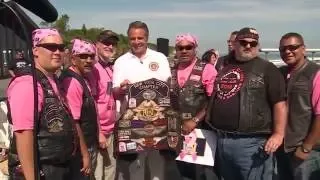 Governor, Sandra Lee & Billy Joel riding motorcycles to raise breast cancer awareness