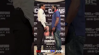 ERROL SPENCE FACEOFF with TERRANCE CRAWFORD IN L.A. AT PRESS CONFERENCE