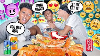 PLAYING With My FACE” Infront Of His Brother To See My Boyfriend Reaction!! | Mukbang