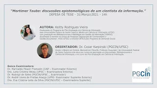 Defesa de tese: Mortimer Taube: discussões epistemológicas de um cientista da informação