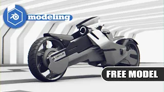 Blender concept motor bike  modeling tutorial free download