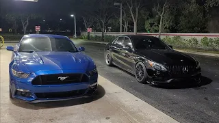 Mercedes C63 AMG Pure 1000 Turbos E60 vs Ford Mustang GT 2.3 Roush Supercharger E85