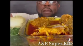 ASMR FUFU AND PALMNUT SOUP(BANGA SOUP WITH TURKEY AND FISH MUKBANG AFRICAN NIGERIAN FOOD