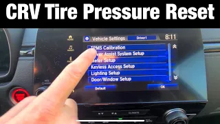 Low tire pressure light 2021 Honda CRV Reset tpms