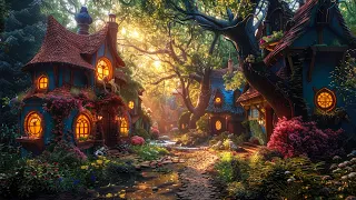 Enchanted Forest Ambience - Witch's Cottage✨Crickets, Frogs, Calm Stream, Sleepy Night Forest Sounds