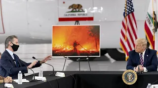 President Donald Trump, Governor Gavin Newsom address California wildfire damage in Sacramento