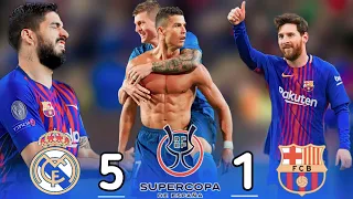 Real Madrid Barcelona 5×1 Final Super cup [2017] Ronaldo×Messi 💥 جنون فهد العتيبي