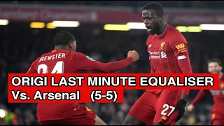 Divock Origi GOAL!! 90+4 Last Minute, Liverpool Vs. Arsenal, Carabao Cup 5-5