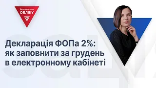 Декларація ФОПа 2%: як заповнити за грудень в електронному кабінеті