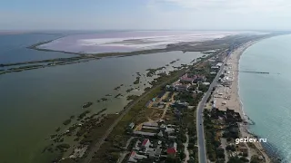 Евпатория, курортная зона, ул. Симферопольская, между морем и лебединым озером, вид с квадрокоптера.