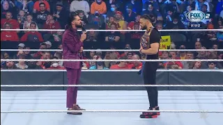 Roman Reigns cara a cara con Seth Rollins antes de Royal Rumble - WWE Smackdown 28/01/2022 (Español)